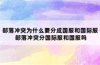 部落冲突为什么要分成国服和国际服 部落冲突分国际服和国服吗